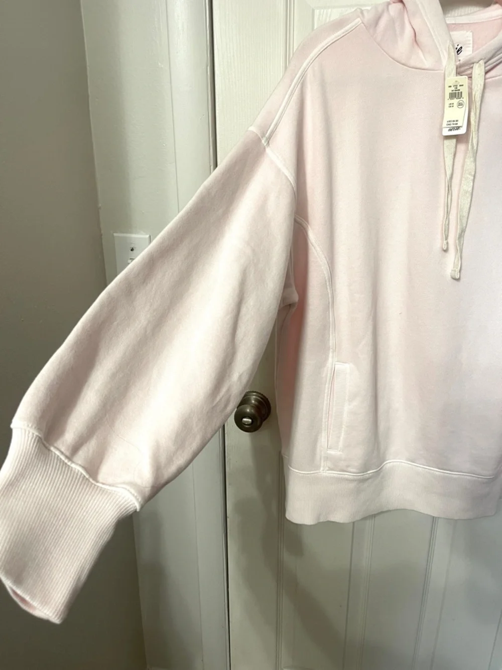 ❗️Sold❗️Aerie Oversized Travel Hoodie Pink Petal Longer Length Size M NWT - Picture 8 of 11